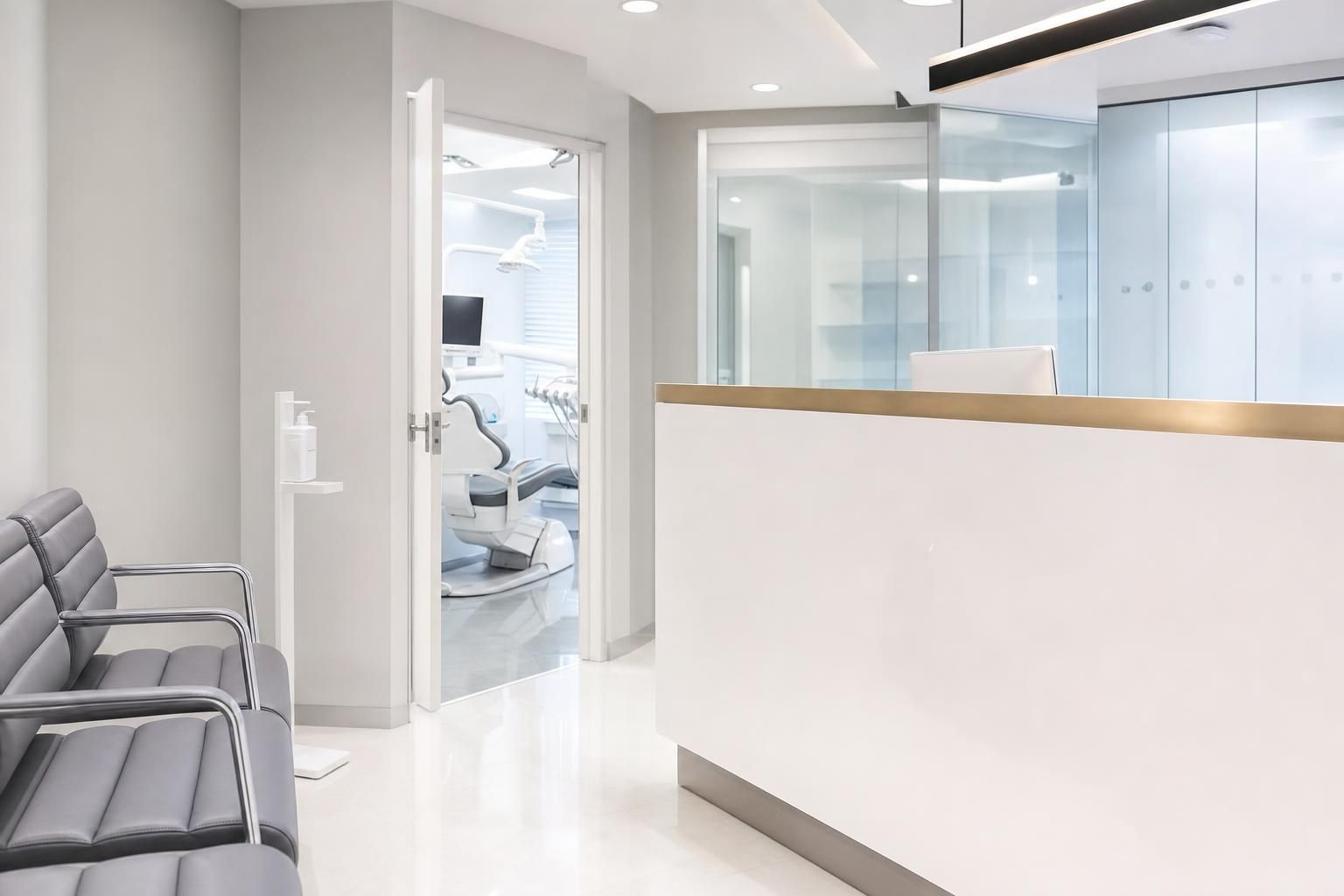 The practice reception and waiting area